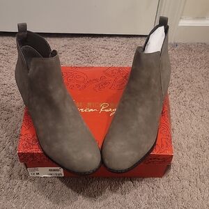 American Rag Faux Gray Ankle Booties Suede Slip-On. Size 12M